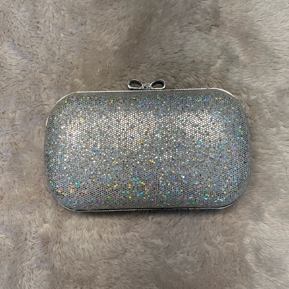 Women’s Sparkly Rhinestone Peep Toe Heels with Claire’s Sparkly Clutch/Purse - Picture 11 of 11